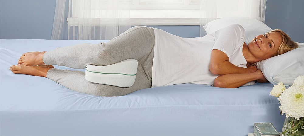 23 x 23 cm Obbocare Cuscino per gambe per dormire cuscino viscoelastico forato evita dolori alla schiena blu 